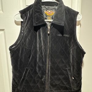 Harley Davidson Quilted Velvet Vest Black